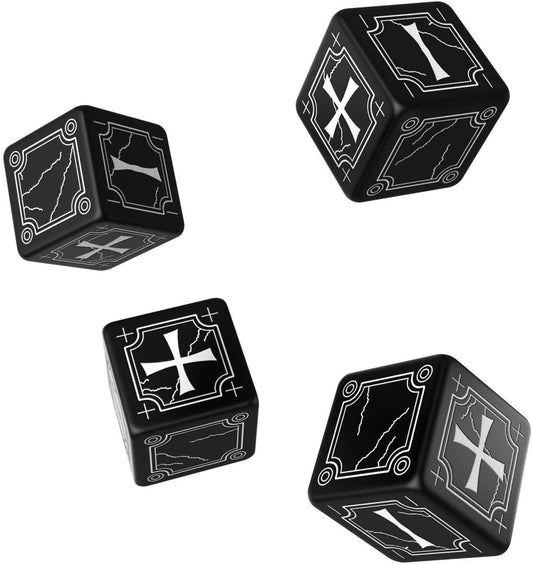 Q WORKSHOP DICE: FATE- ANCIENT BLACK/WHITE