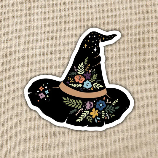 FLORAL WITCH HAT STICKER