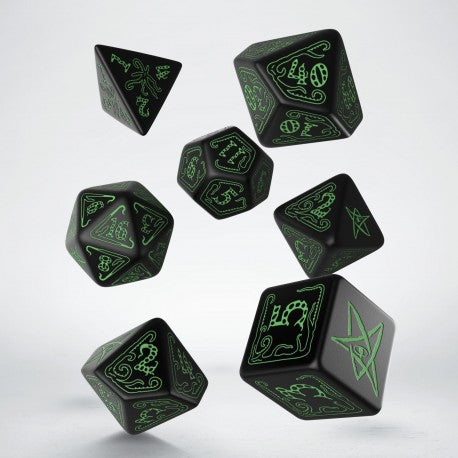 Q WORKSHOP: CALL OF CTHULHU DICE SET- BLACK & GREEN