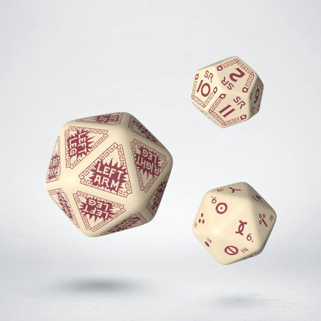 RUNEQUEST: BEIGE & BURGANDY DICE SET