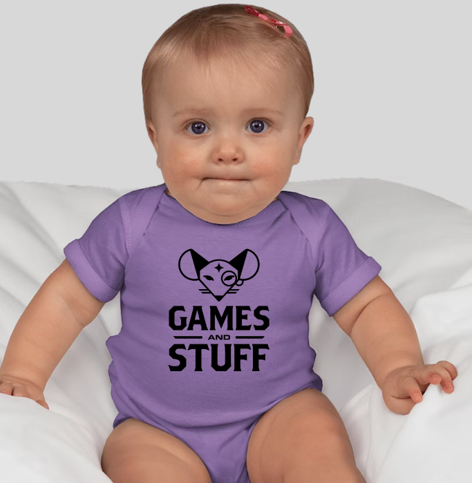 GAMES AND STUFF BABY ONESIE