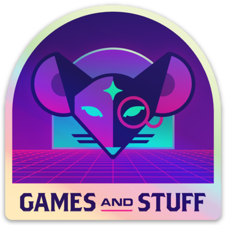 GAMES ANDS STUFF HOLOGRAPHIC VAPORWAVE STICKER